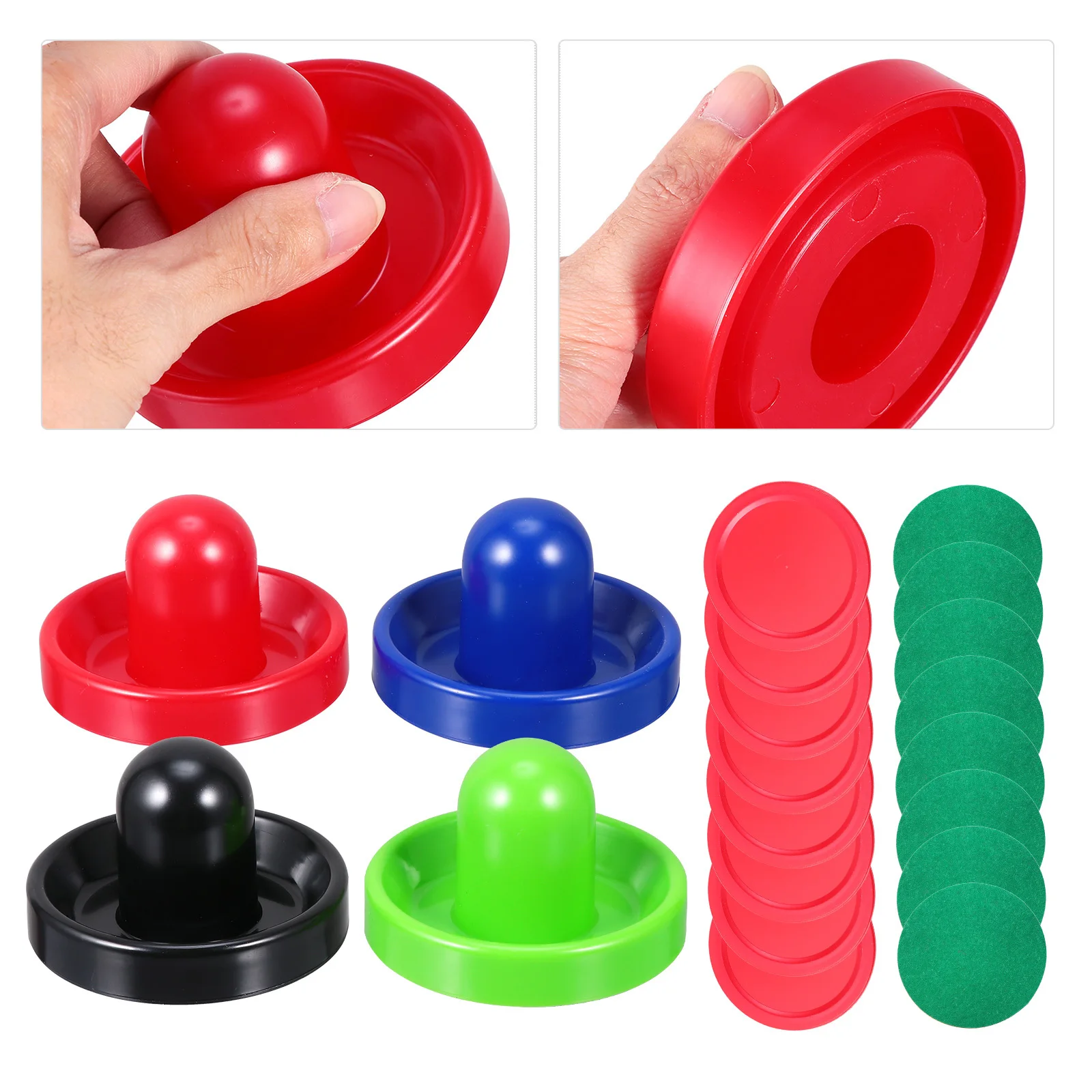 

1Set Air Hockey Pusher Plastic High Impact Resistant Paddle Thick Lint Pad Replacement for Game Table Air Hockey Pusher