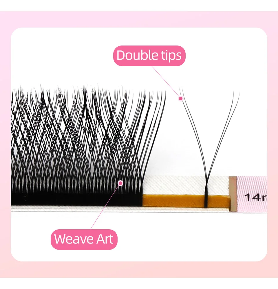 AGUUD Braune 4D W Wimpern YY 3D 4D 5DW geformte Spike Clover Wimpernverlängerung 3D Fairy Blooming Natural Woven YY Einzelwimpern – Detail 14