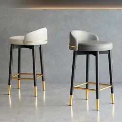 Taburete alto minimalista moderno para mostrador de Bar, silla de Bar con respaldo, sillas ligeras de lujo para sala de estar, silla de maquillaje, muebles nórdicos