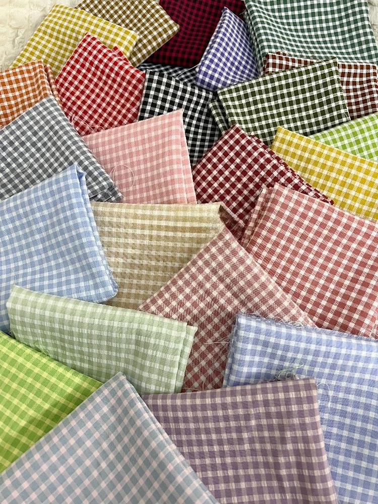 

Клетчатая ткань, окрашенная в пряжу по метрам, для брюк, юбки, скатерти, коврик для пикника, сумка для шитья своими руками, ткань для рукоделия, мягкая дышащая зеленая ткань