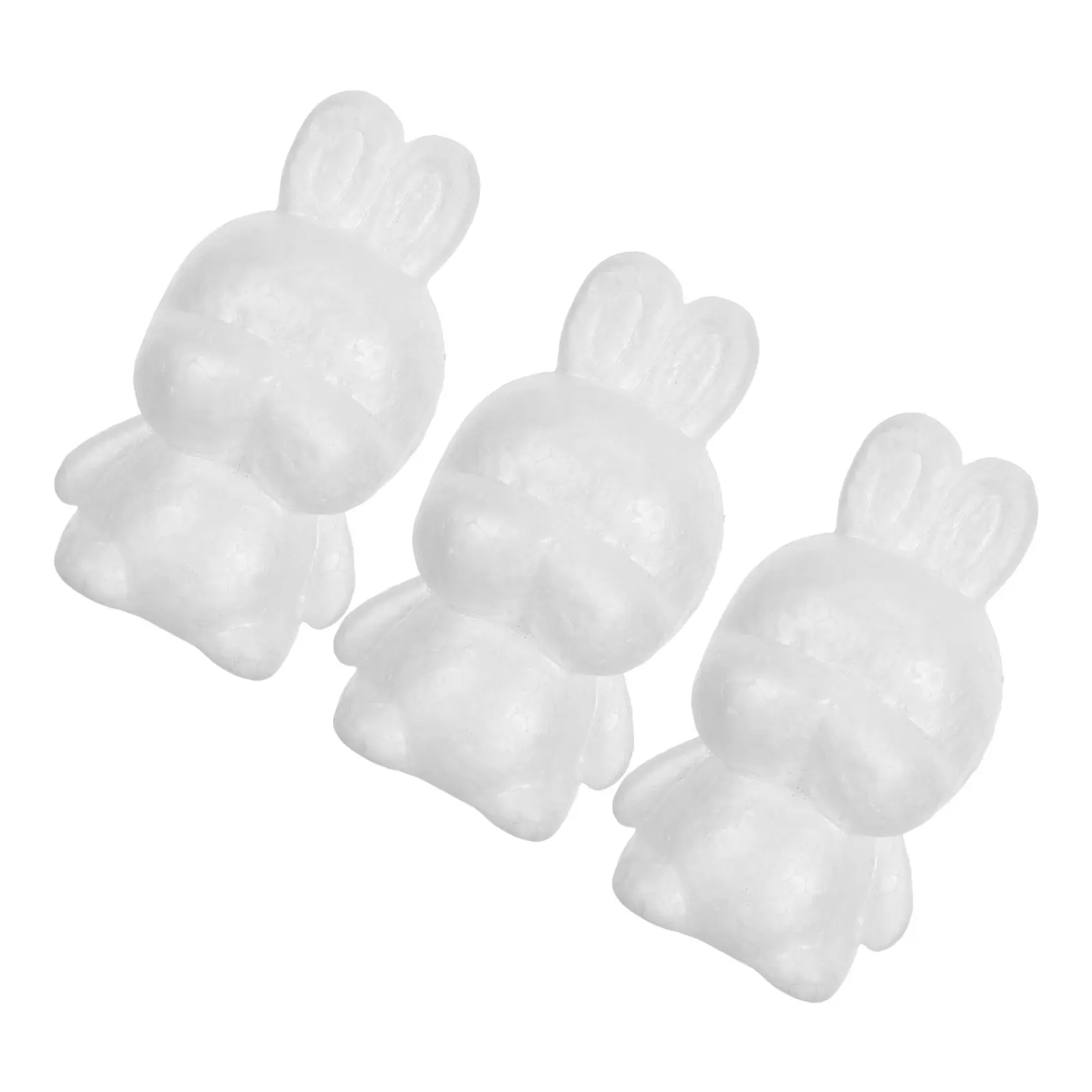 

Набор из 3 неокрашенных белых пенных кроликов для декора, поделок, росписи, весенних украшений стола и праздничных мероприятий