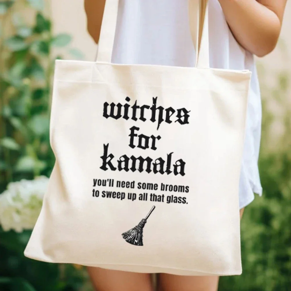 Witches for Kamala Bags Halloween Witch Bag Kamala Harris Women Handbags 2024 President Election Tote Bag Feminist Women Handbag