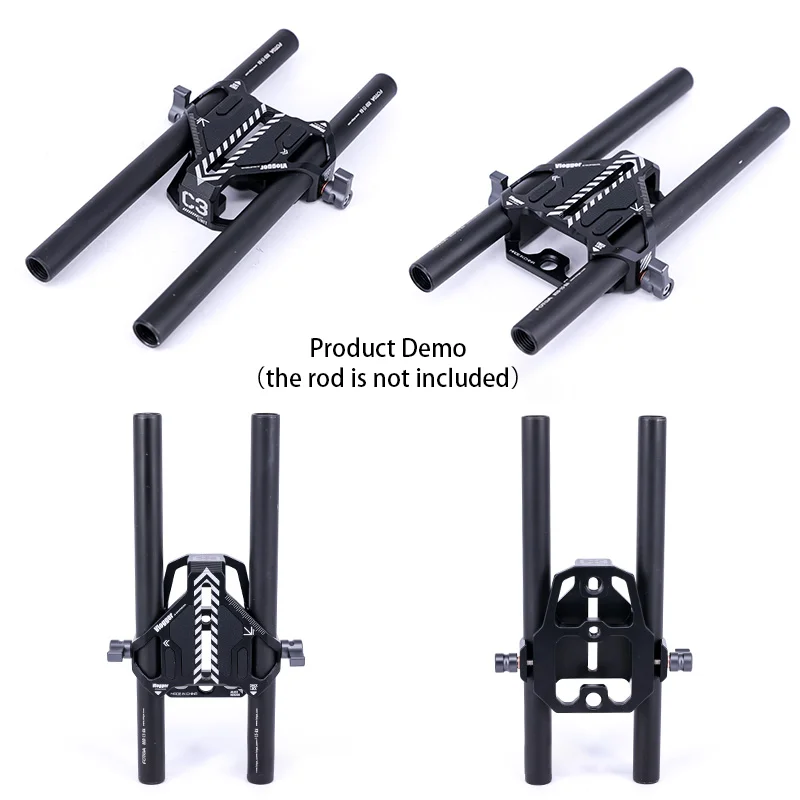 Vlogger C3 15mm Dual Rod Clamp Base Plate Railblock with 1/4 3/8 Standard Thread  for Camera Cage