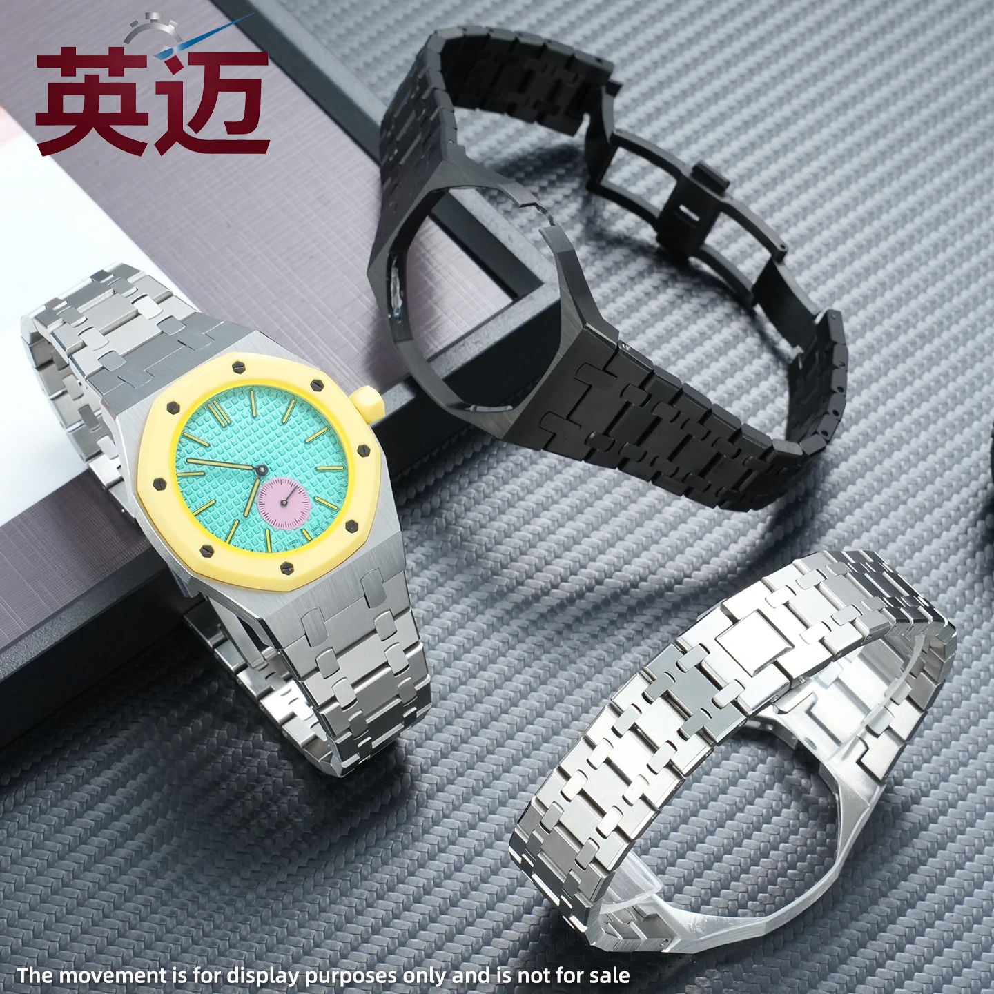 Stainless Steel Case Strap Full Coverage Mod Kit for Swatch X AP Royal POP Pocket Changer To Wristwatch Metal Watchband and case