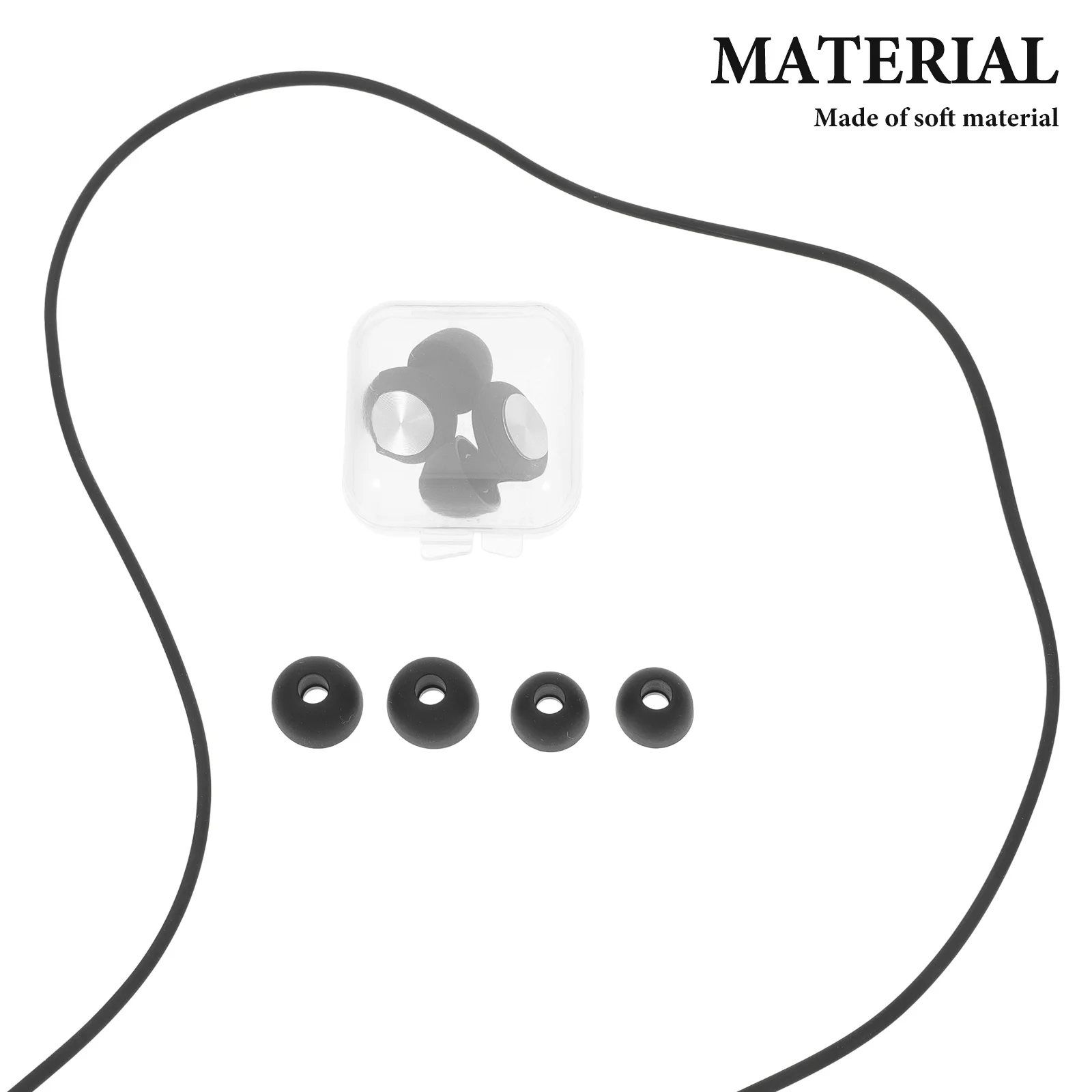 سدادات أذن من السيليكون لتقليل الضوضاء، سلك أسود للسفر والشخير، حماية السمع، حماية الأذن للحفلات الموسيقية #2