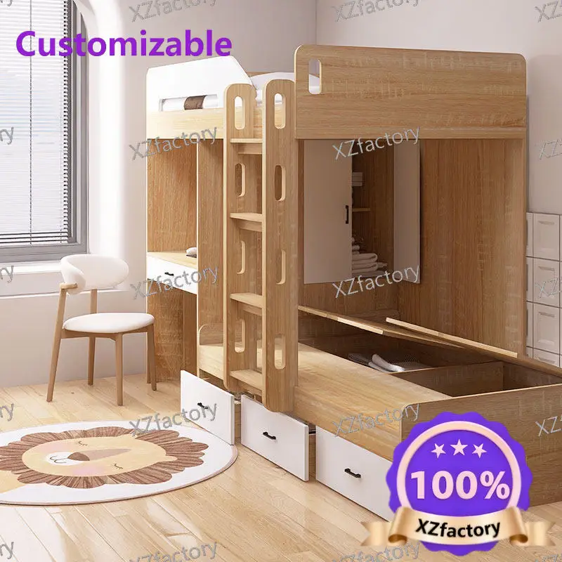 Factory Direct 2026 Top Rated Custom Children's Mother and Child Dislocation Bed Double Upper and Lower Wardrobe Bed