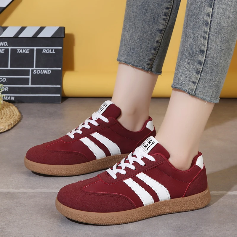Leichte, bequeme Sneaker für Damen, modische gestreifte Schnürschuhe, lässige, atmungsaktive grüne Sneaker in großen Größen – Detail 6