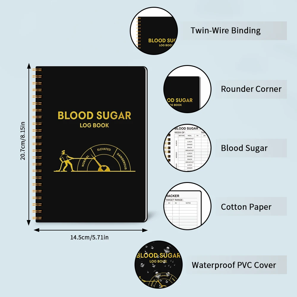 2025 Blood Sugar Log Book, Weekly Blood Sugar Diary, Enough for 63 Weeks, Daily Diabetic Glucose Tracker Journal Book