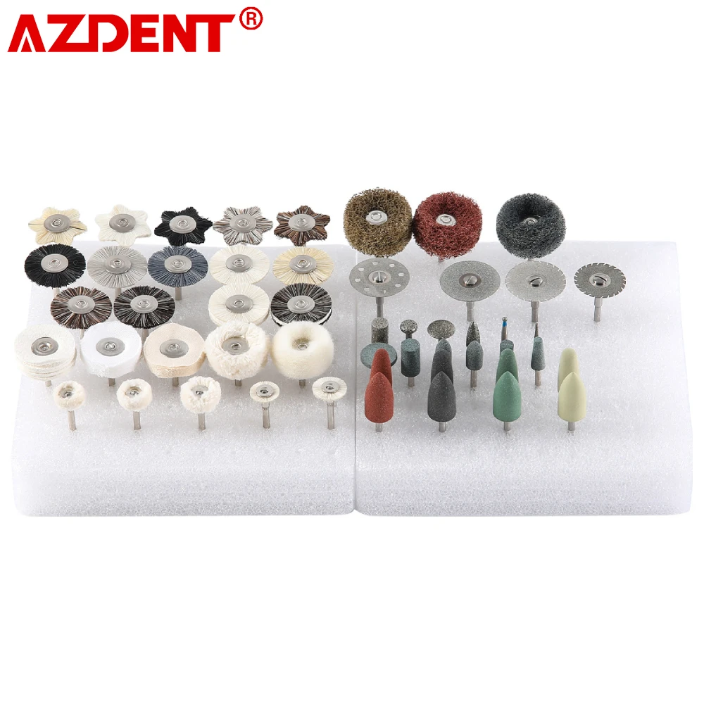

AZDENT 51Pcs/Box Dental Polishing Kit Laboratory HP Polisher Set 2.35mm Shank Diameter Burs Brush Grinding Clinic Lab Tools 2023