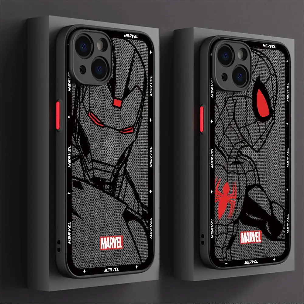 Luxury Marvel Spider Man Phone Case For Samsung S25 S24 S23 S22 S21 S20 S10 FE Note20 Note10 Plus Ultra Lite 5G Matte Cover