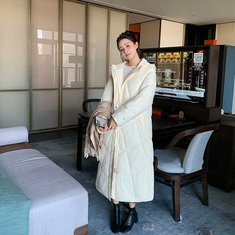 

Женская зимняя куртка, женская куртка-пуховик, зимняя новая длинная женская хлопковая парка выше колена в корейском стиле