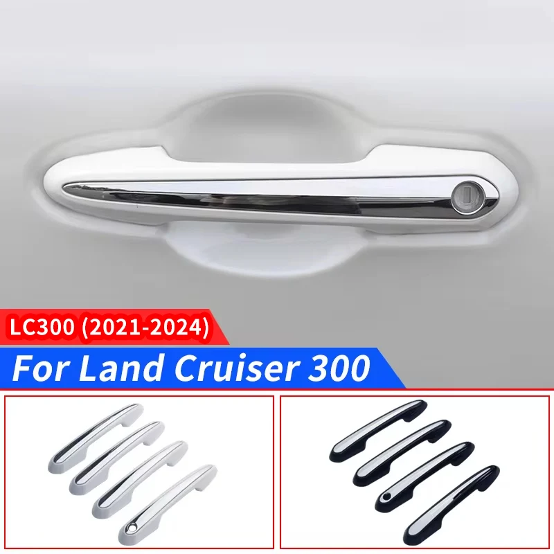 

For Toyota Land Cruiser 300 2024 2021 ABS Chrome Plating Outer Door Handle Replacement LC300 Exterior Accessories ZX VXR GX GXR