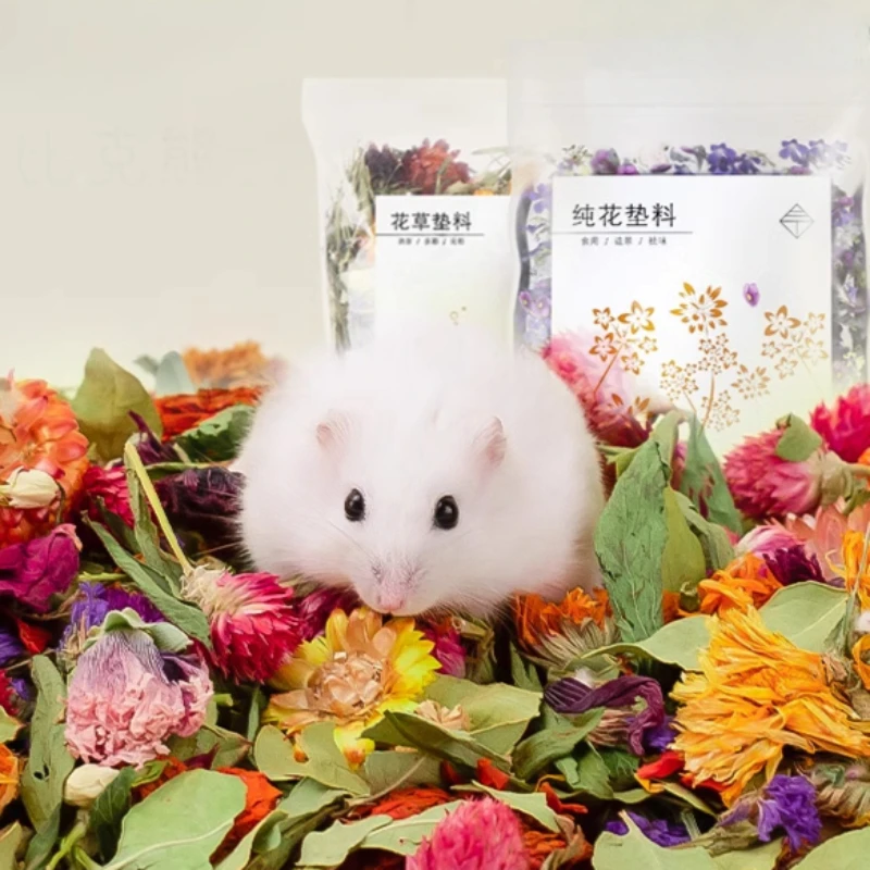 

Natural Dried Flower Hamster Accessories Supplies Bedding Guinea Pigs Rabbit Bird Houses Small Animals Cage Decoration