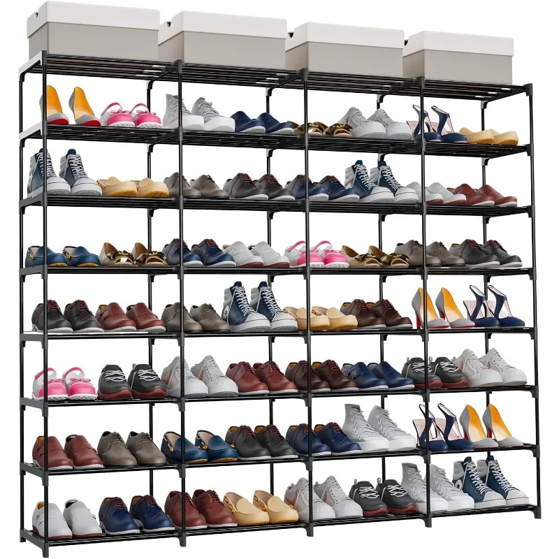 Large Capacity 4 Rows 8 Tier 56-64 Pairs Shoes Boots Storage Organizer