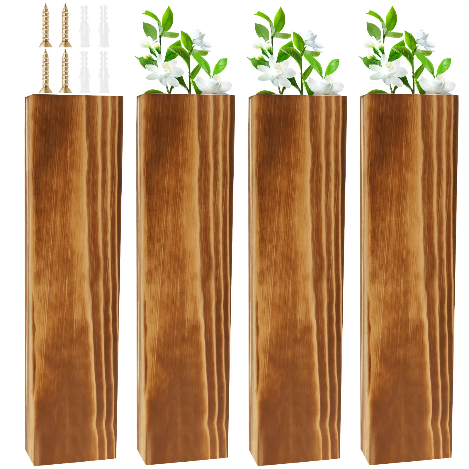 Wood Wall Planter Sturdy Fashionable Modern Farmhouses Wall Decor Safe Wood Hanging Wall Vase Versatile Easy to Install Wood