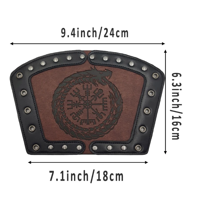 11UE Verstellbare Armstulpen aus Kunstleder für Ritter, Vintage-Stil, mittelalterliche geprägte Armschienen, Wikinger-Armband,