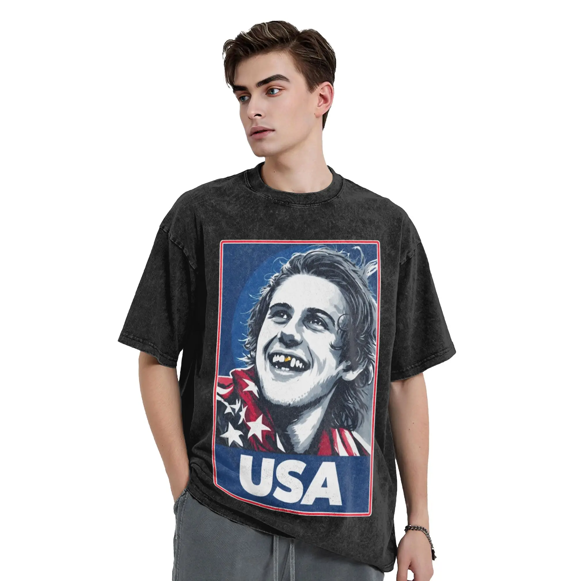 Washed T Shirts Jack Hughes USA Gold Medal Hockey T-Shirt Harajuku  Streetwear Short Sleeve Graphic Printed Tee Shirt Men Women