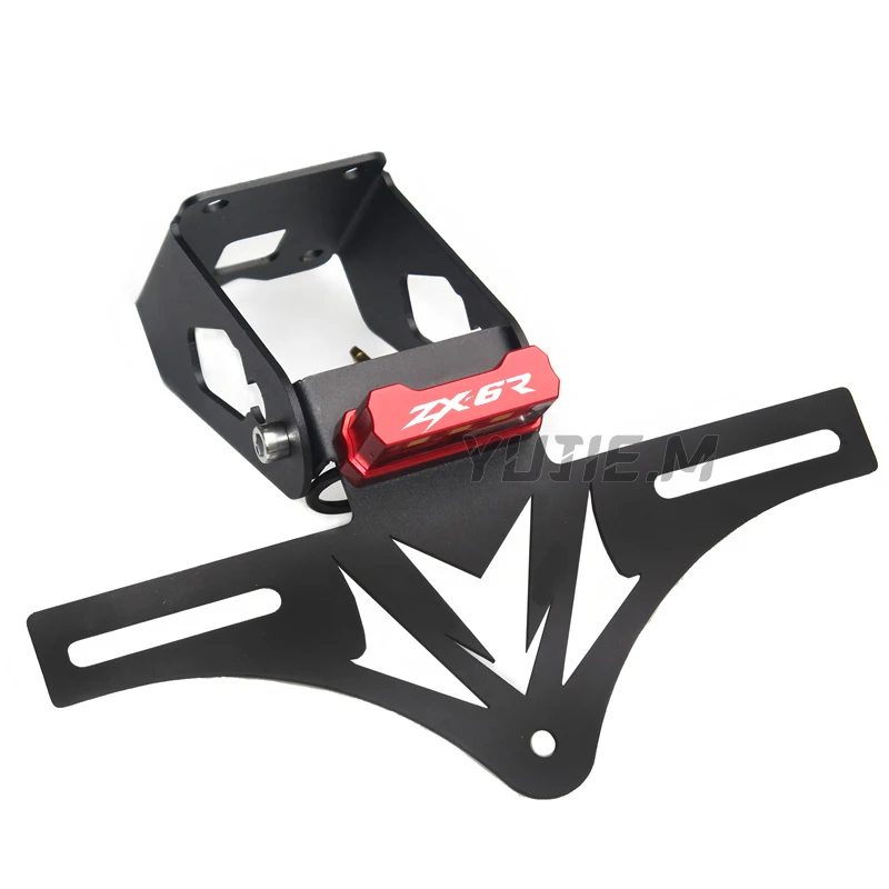 For Ninja ZX6R ZX636 2024 2025 Foldable Fixed License Registration Plate Bracket Tail Tidy Fender Eliminator