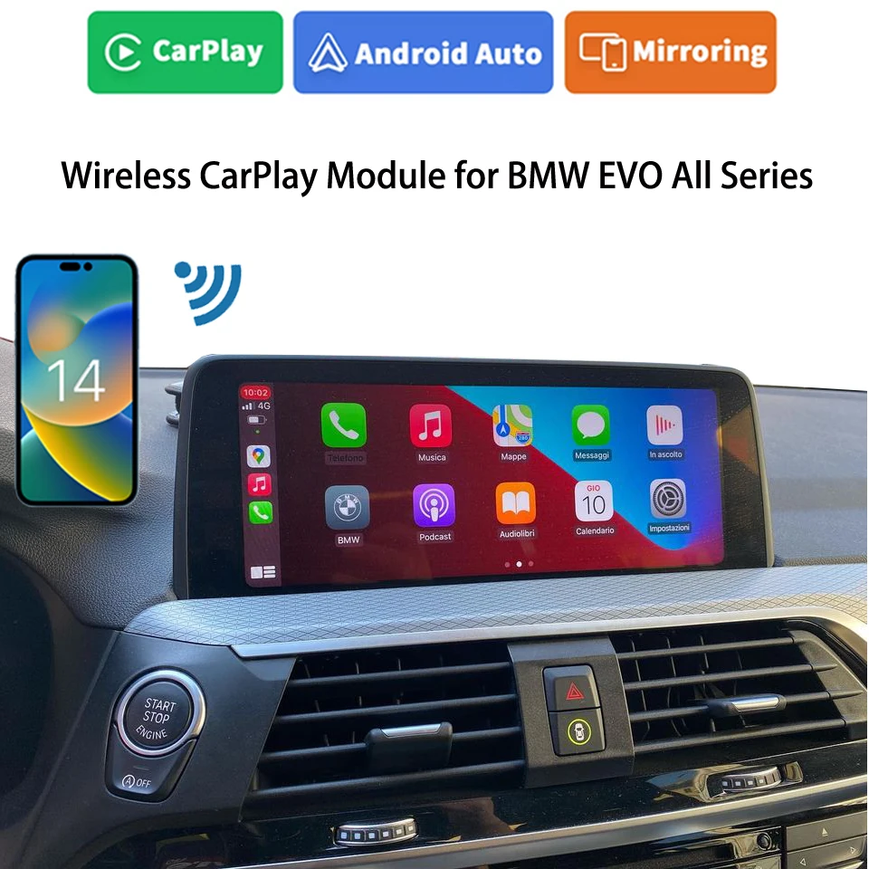 iCarPlay Wireless CarPlay AndroidAuto Adapter for BMW EVO 2016-2020 All Series M3 M4 M5 E89 MINI F56