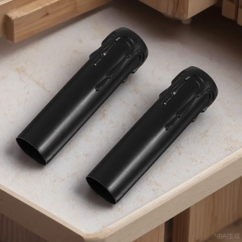 

20 pcs Plastic Socket Sleeves Vintage Drip Tears Covers For Chandeliers Black Waterproof Lightweight Socket Tubes