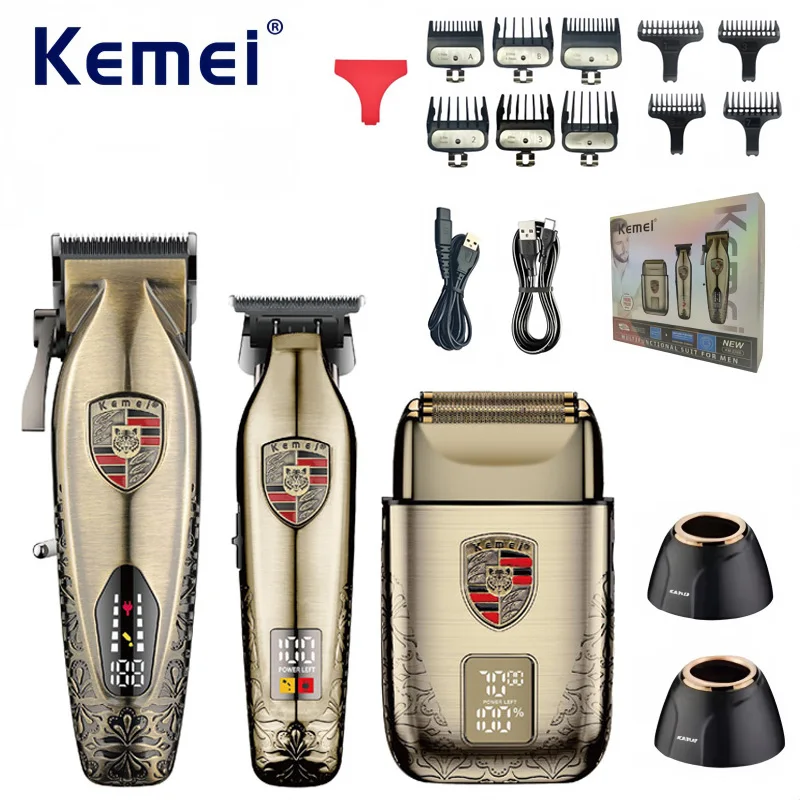

Kemei KM-2360 Professional Hair Clipper Kit for Barbershops – Electric Shaver, Hair Trimmer, Hairstyling & Grooming Set