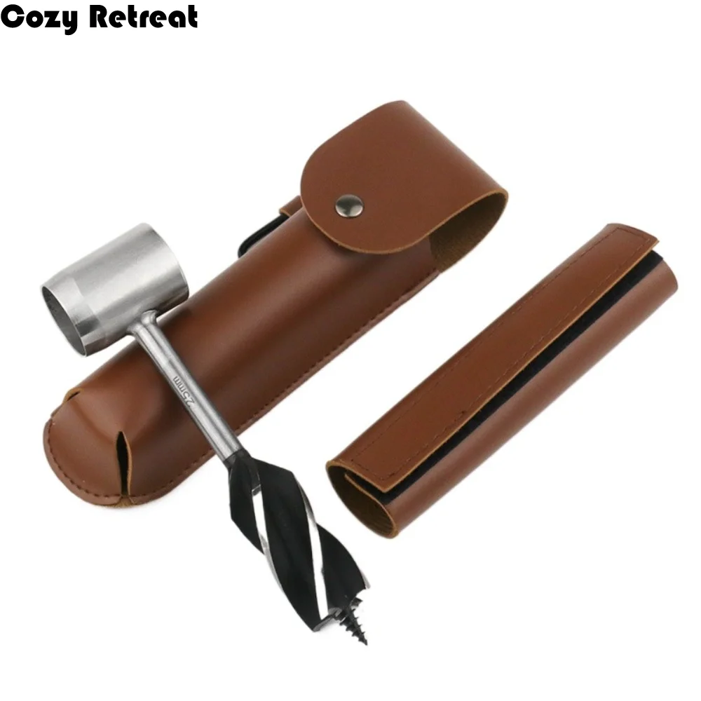 

Wrench Auger Drill Bits Manual Hole Maker Protective Sleeve Wood Drill Core Punch Cr-V Hand Drill Tool Set Woodworking