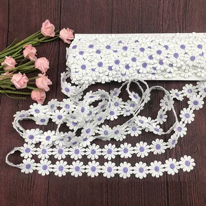 En iyi 10 satış, tül kumaş işlemeli çiçekler 3 boyutlu no. 4