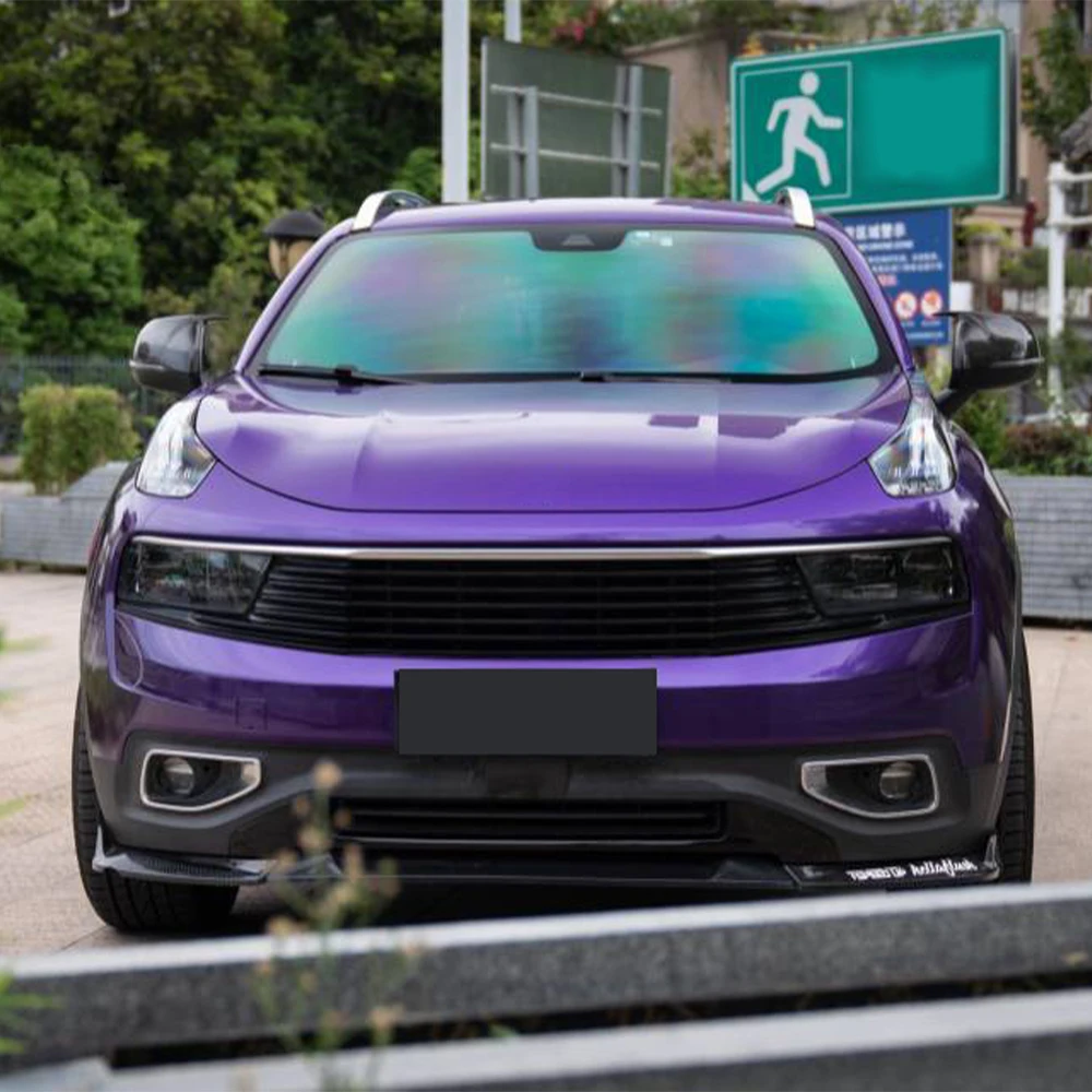 Car Vinyl Wrap Film Glossy Purple Color Change Sticker PVC Film Bubble Free Car Wrapping Decal Car Accessories Auto Decoration