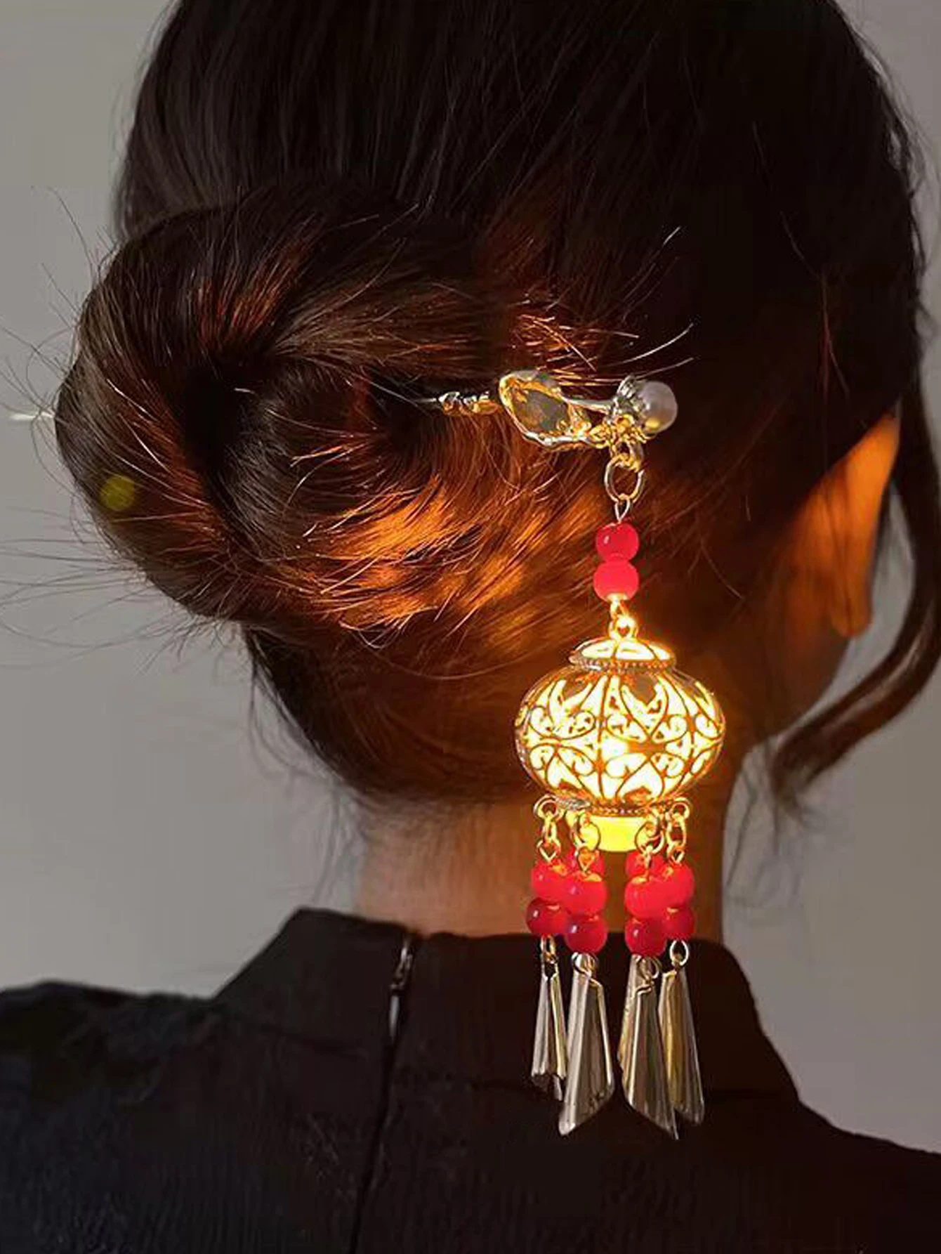 1Pcs Vintage Lantern Tassels Hair Stcikers For Women Hair Accessories