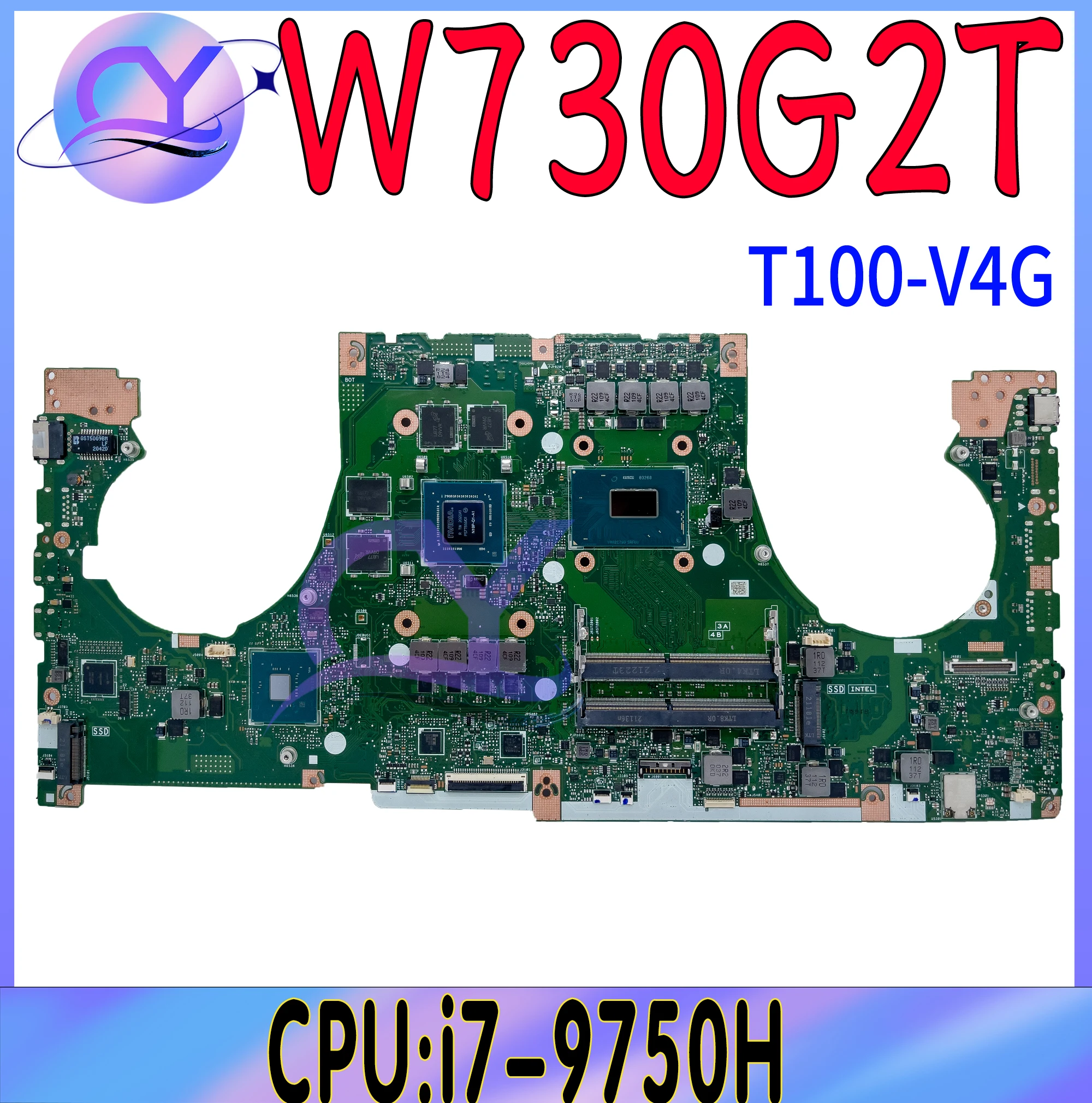 W730G2T Mainboard For ASUS ProArt StudioBook PRO X W730G2T-G730G1T Laptop Motherboard W/i7-9750H T2000 T1000 100% Working