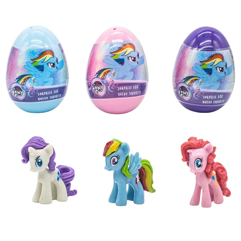 Hasbro My Little Pony Surprise Egg with Stickers Toy Huevo Sorpresa Pink Pie Twilight Sparkle Cartoon Figurines for Kids Gifts