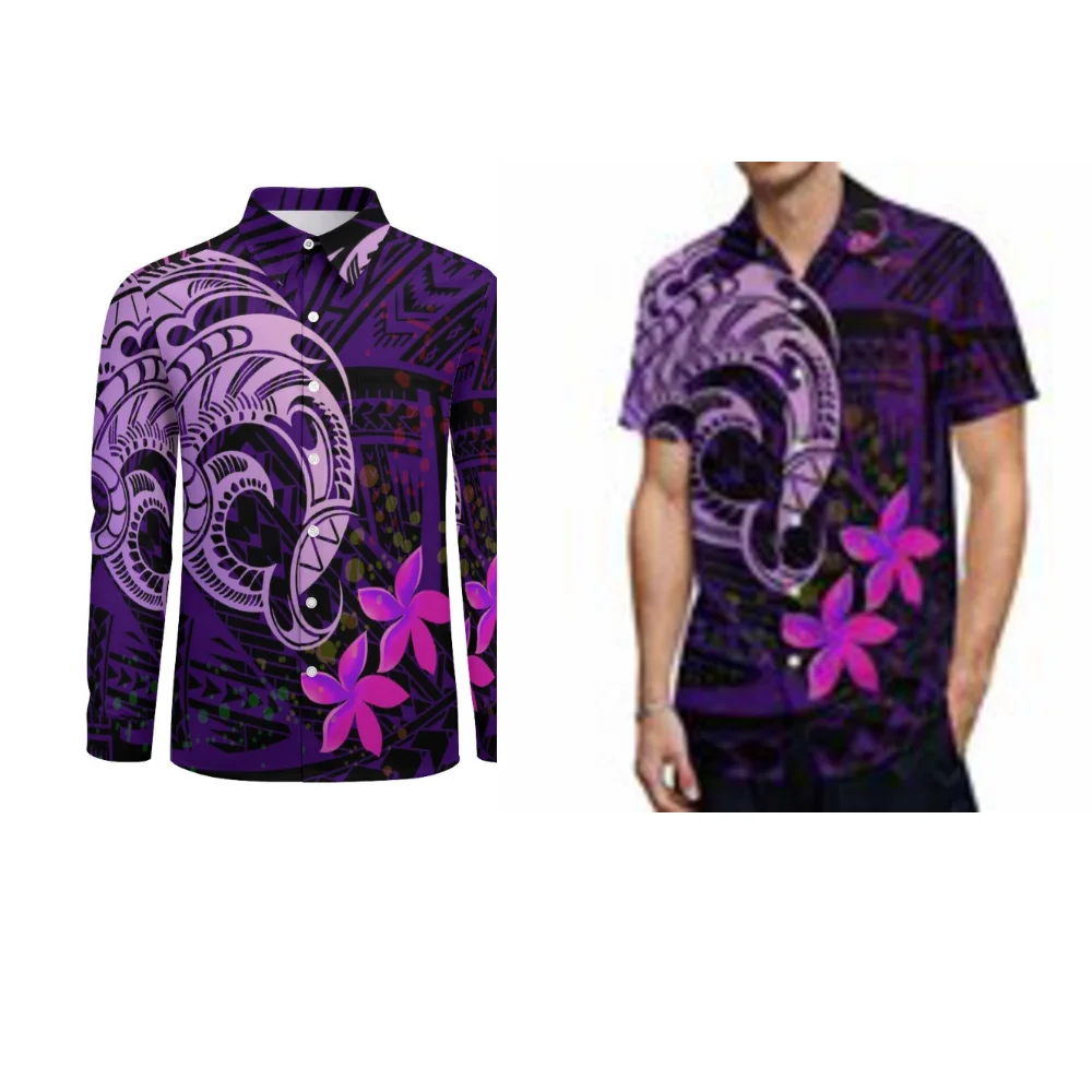 2024 New Variety Couple Dress Party Travel 2024 New Variety Polynesian Art Print Custom Puletasi Set Skirt Shirt