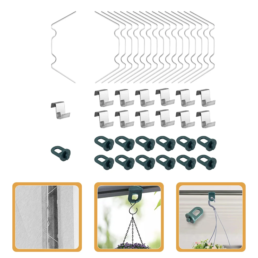 Solar Greenhouse Fixing Buckle Thread Holder W Wire Clips Glass Plate W-wire Cord