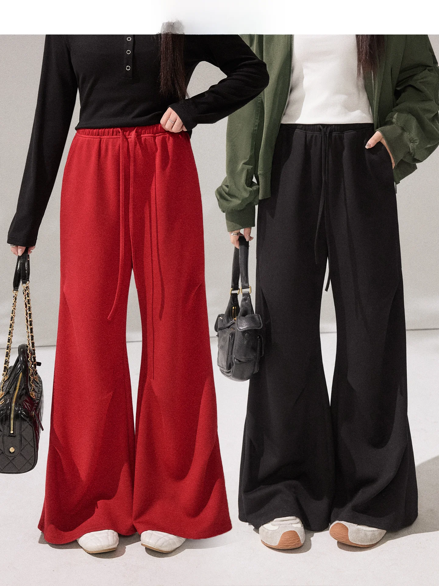 

Женские повседневные брюки Bla Thiened с широкими штанинами, свободного кроя, с поясом, Asourda, с высокой талией, на шнурке, из смесового полиэстера