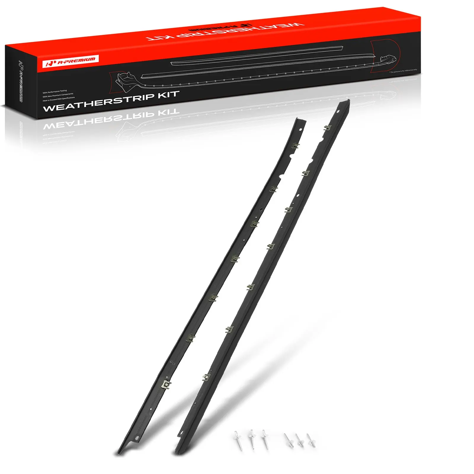 A-Premium Driver & Passenger Side Outer Window Sweep Weatherstrips for Chevrolet Corvette 1984-1996