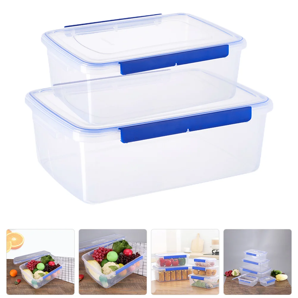 

2 Pcs Pizza Dough Container Fermentation Box Food Containers with Lids Reusable Proofing Stackable