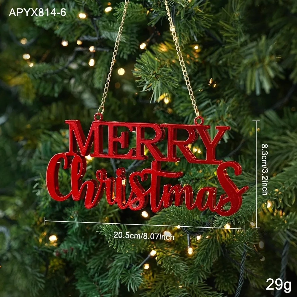 Bright Red Christmas Tree Ornament Elk Dog Camera House High Heel Plastic Made Plastic Hanging Pendant Glossy Surface