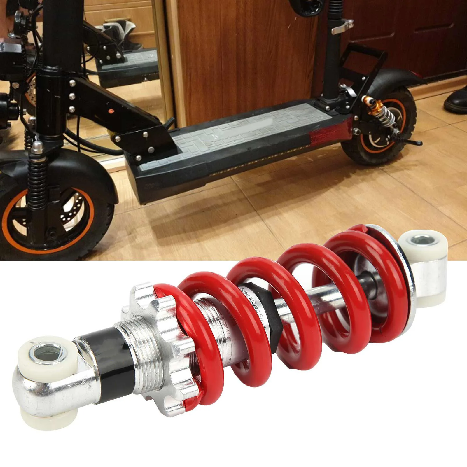 5.91in 750lbs/in Shock Absorber Suspension Damper for Electric Scooter Moped Mini Motorcycle Adjustable Spring Aluminum Alloy