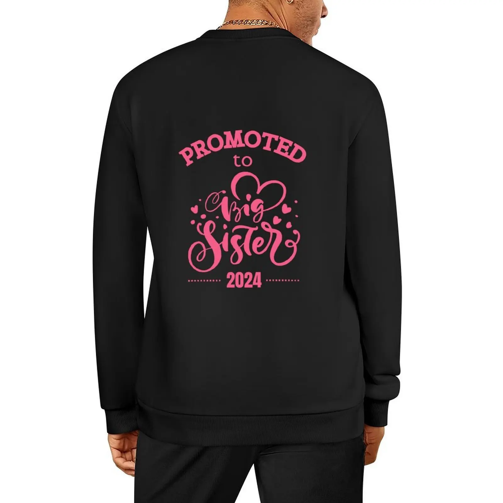 

Promoted to big sister 2024 cute writing and hearts Pullover korean autumn clothes tracksuit men graphic sweatshirts