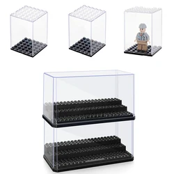 Acrylic Minifigures Display Case, Stackable Dustproof Building Block Display Box for Lego Action Figure Toys Storage Lego Lover