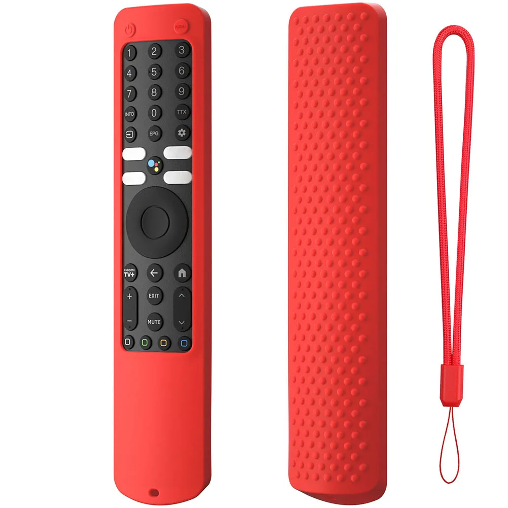 Silicone TV Remote Cover Anti-Drop Protective Case Anti-Scratch Protective Skin Sleeve with Anti-lost Lanyard for Xiaomi XMRM-ML