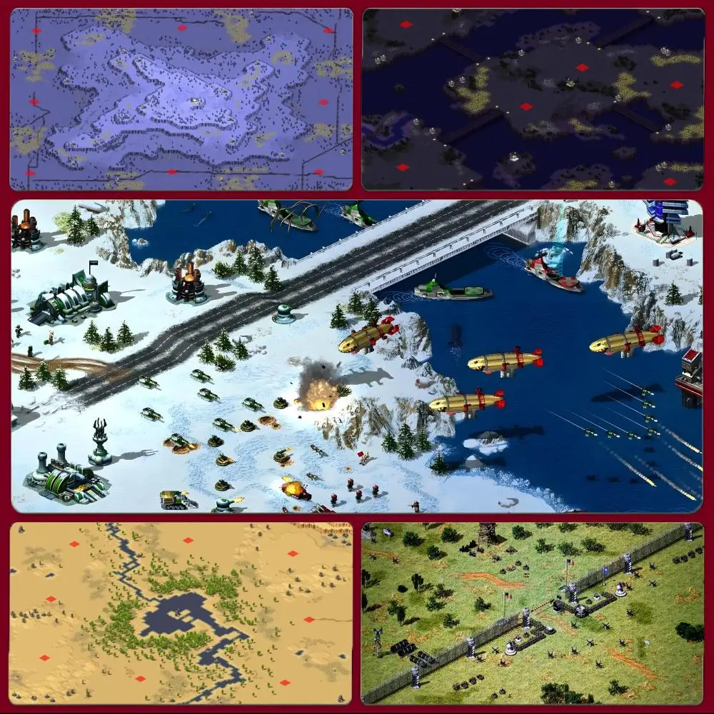 Tapis de souris classique C-Command & Conquer: Red Alert, grand tapis de souris pour jeux avec bords cousus, tapis de bureau épaissi pour PC