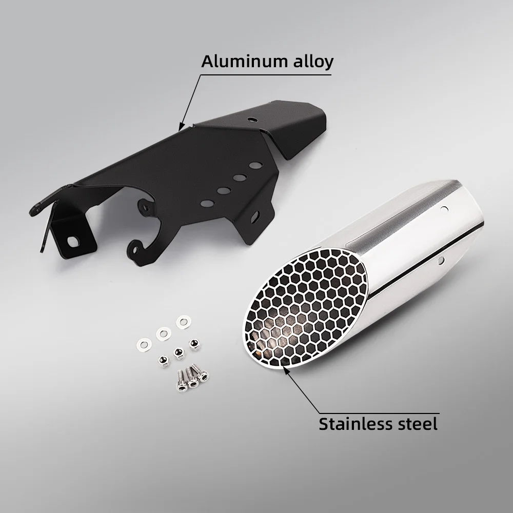 FOR  MT-07 YZF-R7 XSR700 Tracer 7 2014-2026 Honeycomb Mesh Exhaust Muffler With Heat Shield Modified