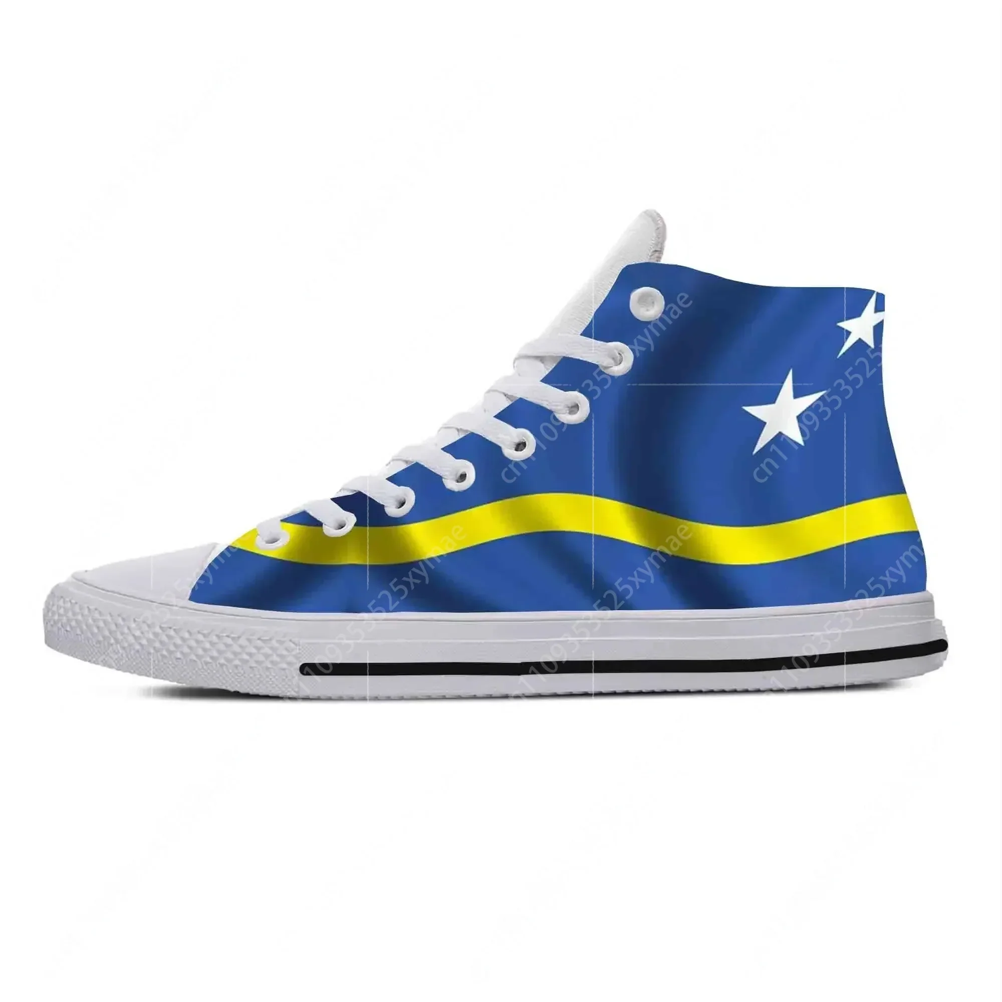 Curacao Flag Patriotic Pride Cool Fashion Popular Casual Cloth Shoes High Top Comfortable Breathable 3D Print Men Women Sneakers