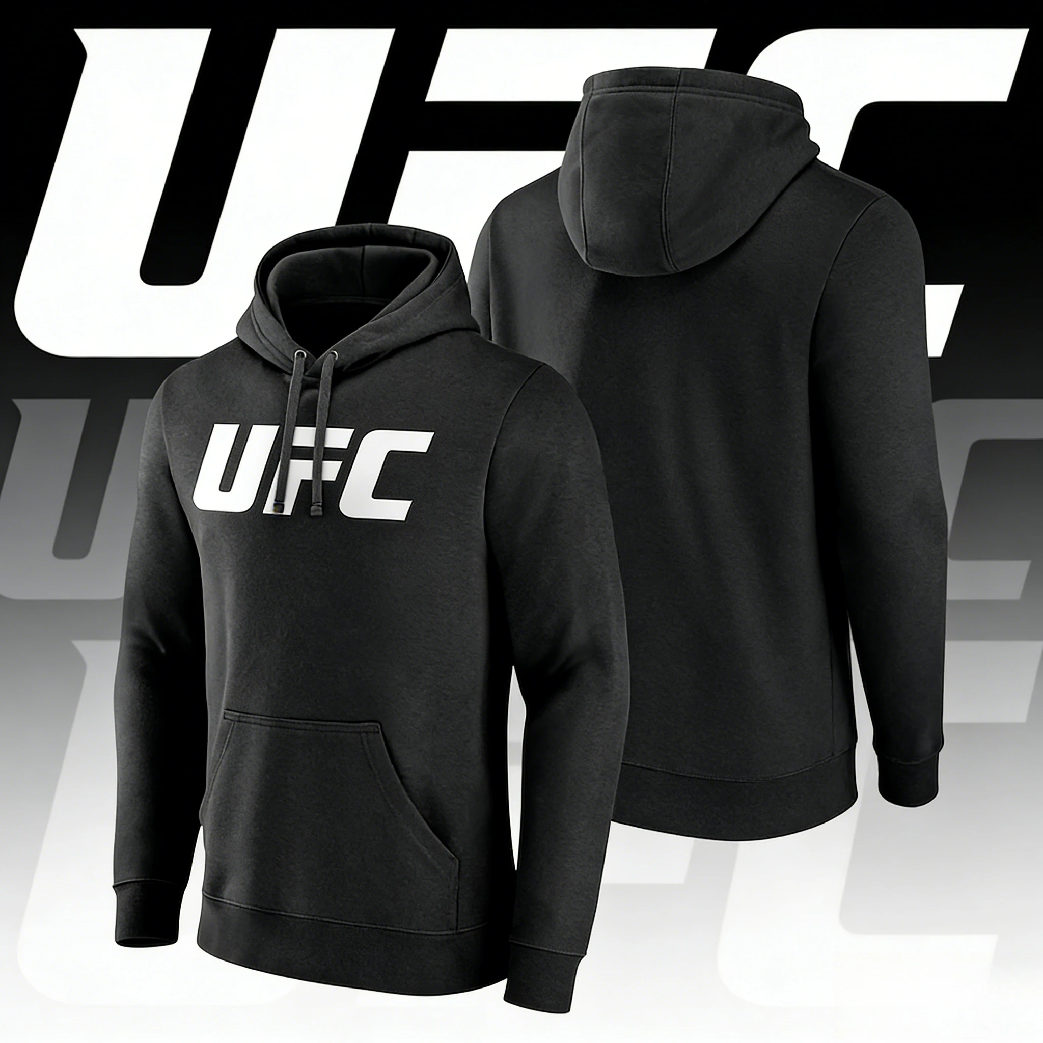 

Базовая толстовка с капюшоном и логотипом UFC для осени и зимы 2025-26, толстовка из 100% чистого хлопка для мужчин и женщин.