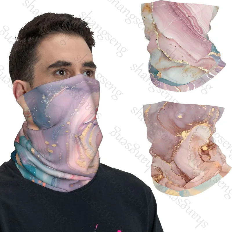 Fashion golden marble Sports cycling headscarf mask men's cycling hiking skiing women head face sunshade headwear outdoor scarf