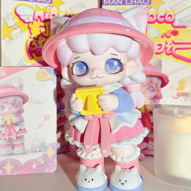 Blind Box Genshine Mioco Accompanied Diary Cat Cute Doll Anime Figure Model Cat Style Kawaii Action Figure Collection Model Toy