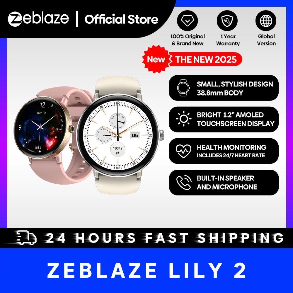 NEW 2025 Zeblaze Lily 2 Bluetooth Calling Smartwatch 1.2