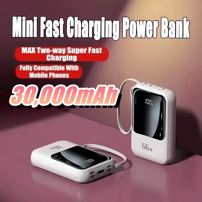 

Мини-Power Bank 300000 мАч с дисплеем SuperCharge PD 22,5 Вт и встроенным 4-линейным светодиодным дисплеем для iPhone Samsung Huawei и Xiaomi
