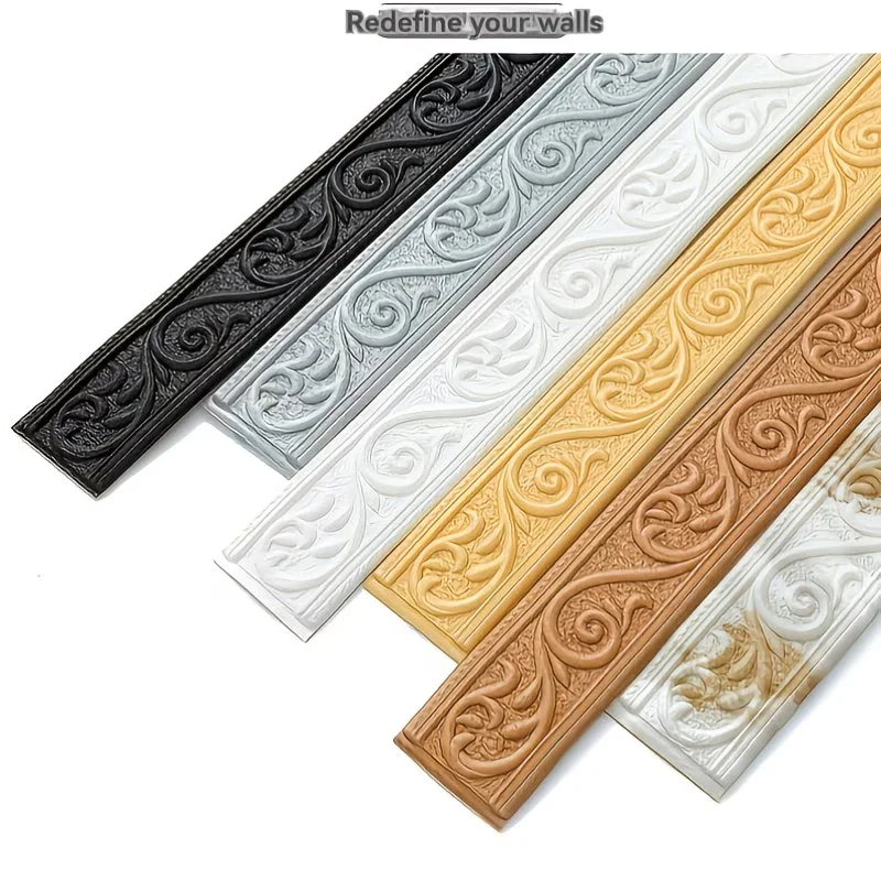 1PC 2.3m/90.55inch Waterproof Wall Sticker  Background Wall Frame Decorative Strip, Wallpaper Frame Home Decoration Strip